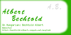 albert bechtold business card